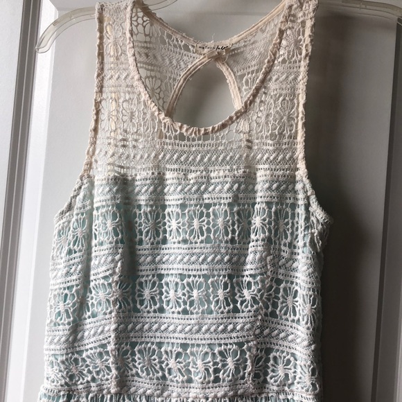 MAISON JULES CROCHET DRESS MINT UNDERLAY SZSMALL - Picture 2 of 5